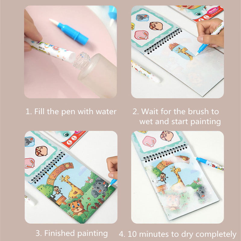 Magical Reusable Children's Water Painting Book