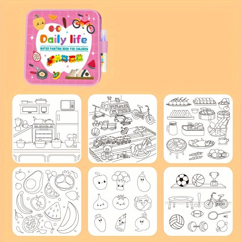 Magic Splash Colouring Book & Pen – Paint with Water Again & Again