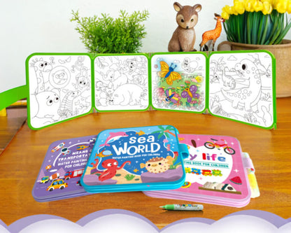Magic Splash Colouring Book & Pen – Paint with Water Again & Again